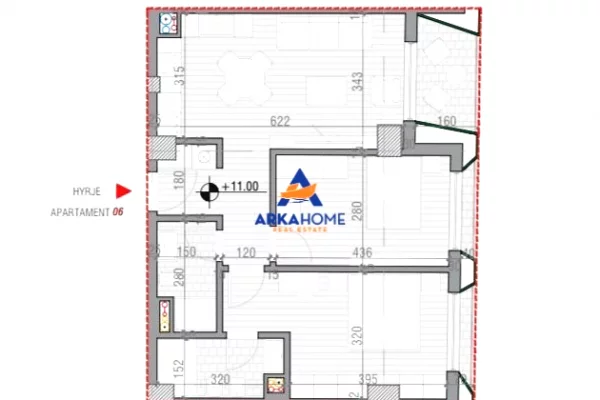 Shtepi ne shitje Apartament ne Tirane, 2+1, Mobilimi Bosh, pa mobiluar, Pagesa 160,980  Euro.