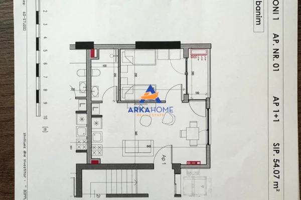 SHITET APARTAMENT 1+1 "REZIDENCA HENKE" 120000 EURO
