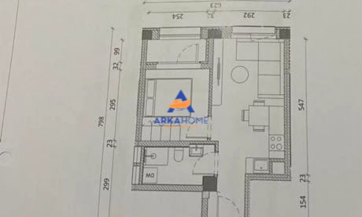 Shtepi ne shitje Apartament ne Tirane, 1+1, Mobilimi Bosh, pa mobiluar, Pagesa 71,610  Euro.