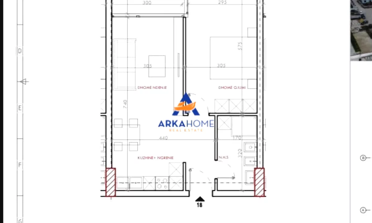 House for Sale Apartment in Tirana, 1+1, Furniture Emty, Payment 75,500  Euro.