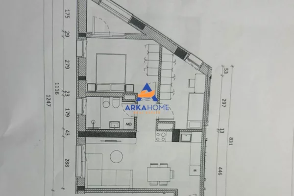 OKAZION! SHITET APARTAMENT 1+1 "KADIU, ALI DEMI" 118.000 EURO