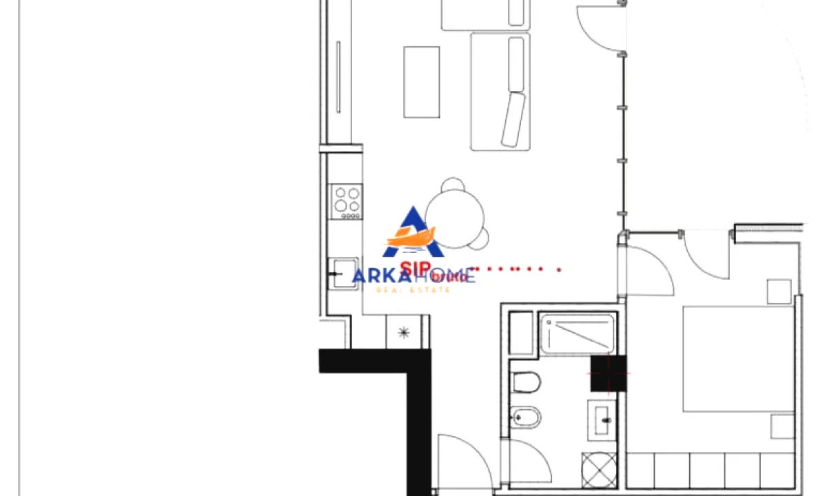 House for Sale Apartment in Tirana, 1+1, Furniture Emty, Payment 84,000  Euro.
