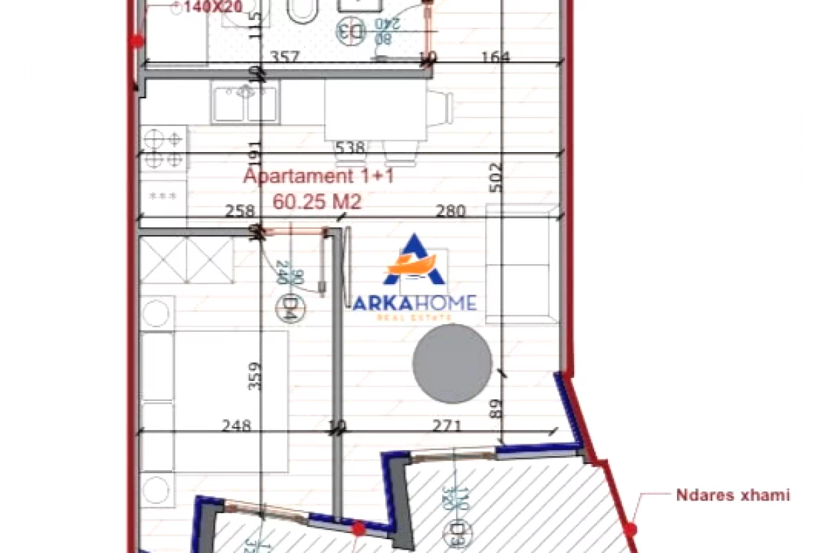 Shtepi ne shitje Apartament ne Tirane, 1+1, Mobilimi Bosh, pa mobiluar, Pagesa 90,000  Euro.