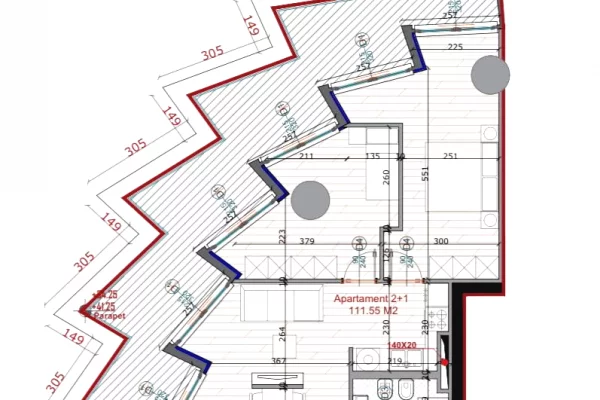 Shtepi ne shitje Apartament ne Tirane, 2+1, Mobilimi Bosh, pa mobiluar, Pagesa 11  Euro.