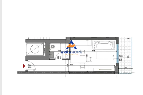 Shtepi ne shitje Apartament ne Sarande, 2+1, Mobilimi Bosh, pa mobiluar, Pagesa 11  Euro.