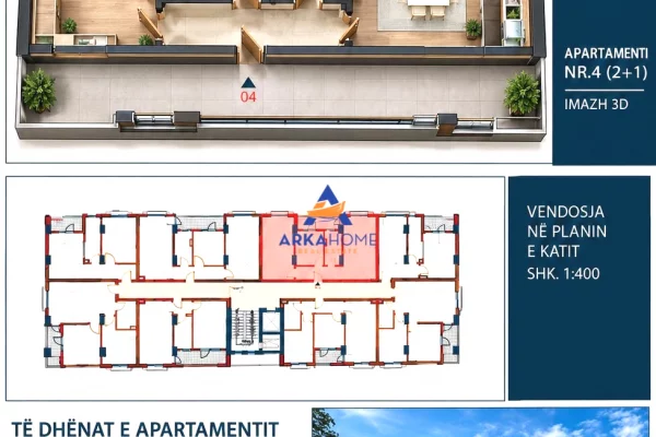 Shtepi ne shitje Apartament ne Tirane, 2+1, Mobilimi Bosh, pa mobiluar, Pagesa 100,229  Euro.