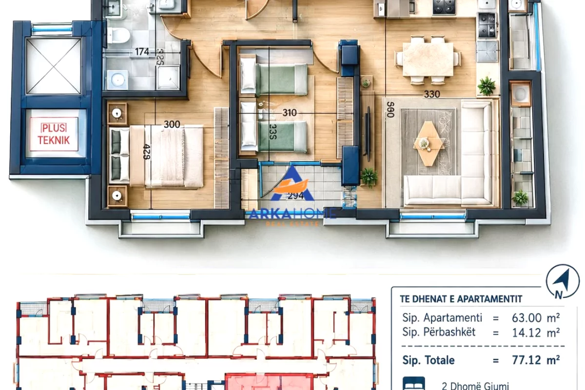 Shtepi ne shitje Apartament ne Tirane, 2+1, Mobilimi Bosh, pa mobiluar, Pagesa 84,192  Euro.