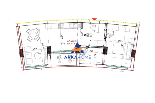 Shtepi ne shitje Apartament ne Tirane, 1+1, Mobilimi Bosh, pa mobiluar, Pagesa 130,000  Euro.