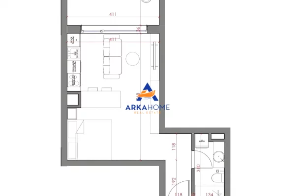 Shtepi ne shitje Apartament ne Tirane, Garsoniere, Mobilimi Bosh, pa mobiluar, Pagesa 100,000  Euro.
