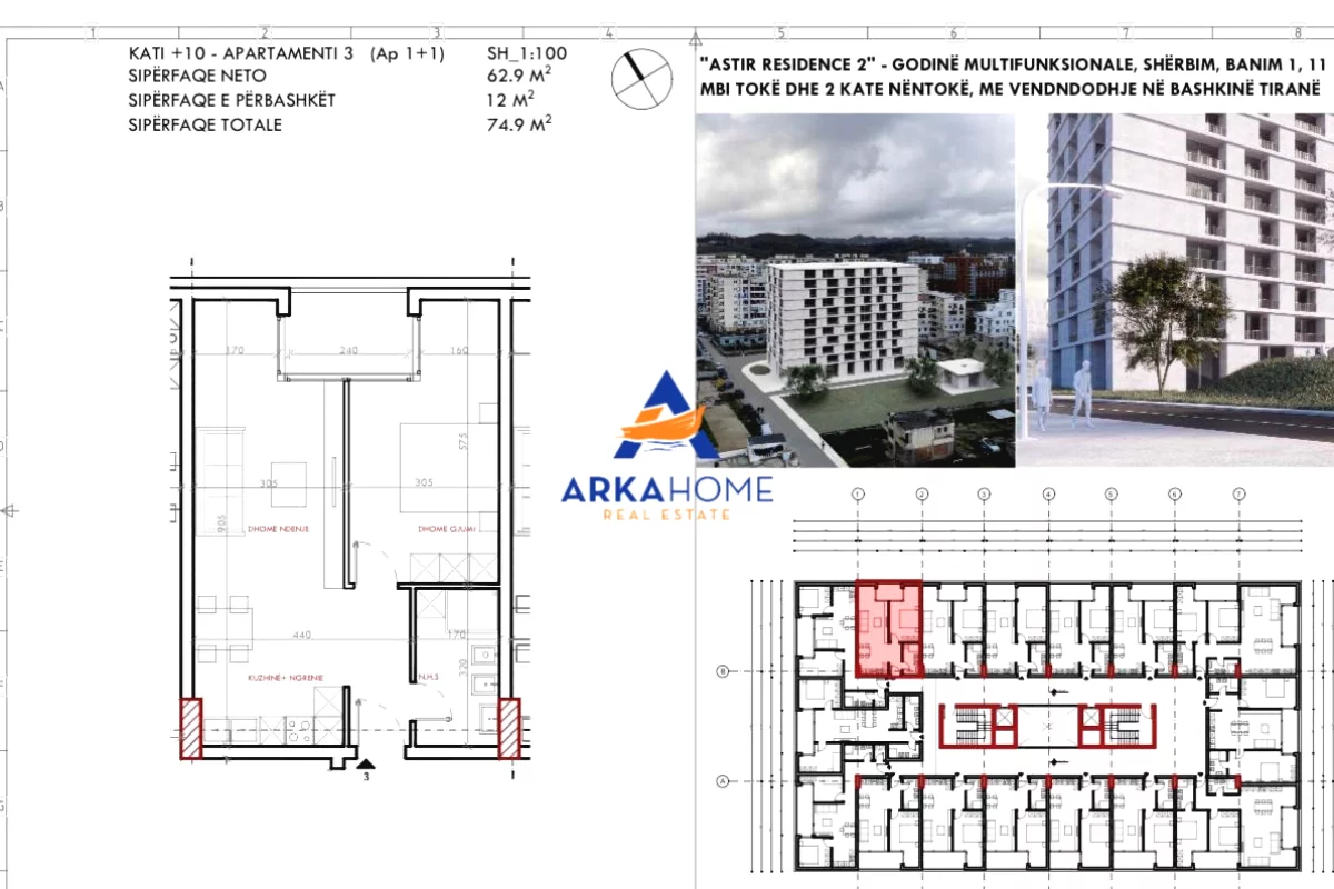 Shtepi ne shitje Apartament ne Tirane, 1+1, Mobilimi Bosh, pa mobiluar, Pagesa 82,400  Euro.