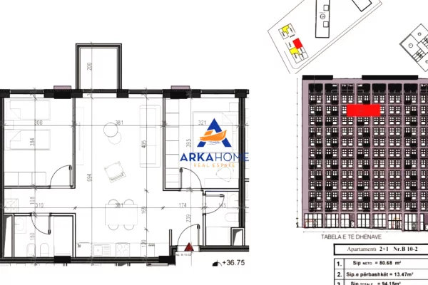 Shtepi ne shitje Apartament ne Tirane, 2+1, Mobilimi Bosh, pa mobiluar, Pagesa 164,113  Euro.