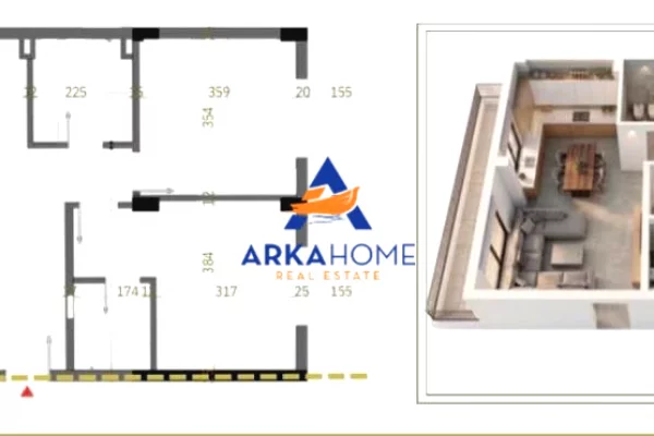 Shtepi ne shitje Apartament ne Tirane, 2+1, Mobilimi Bosh, pa mobiluar, Pagesa 215,000  Euro.