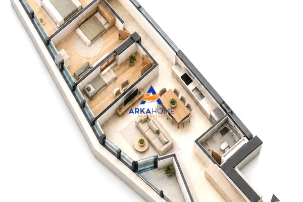 Shtepi ne shitje Apartament ne Tirane, 3+1, Mobilimi Bosh, pa mobiluar, Pagesa 11  Euro.