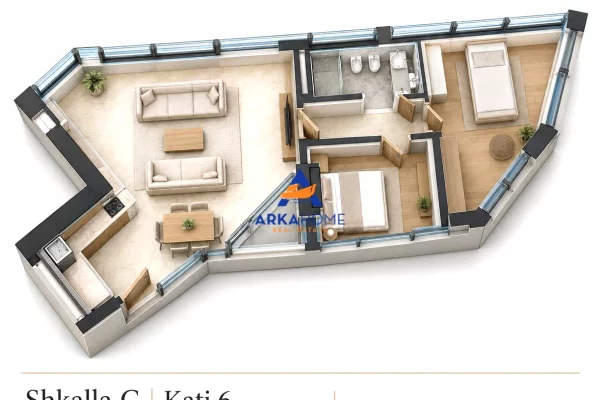 Shtepi ne shitje Apartament ne Tirane, 2+1, Mobilimi Bosh, pa mobiluar, Pagesa 11  Euro.