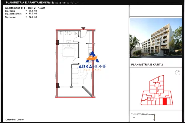 Apartment for sale in Tirana 1+1, Emty