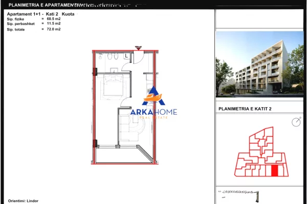 Apartment for sale in Tirana 1+1, Emty