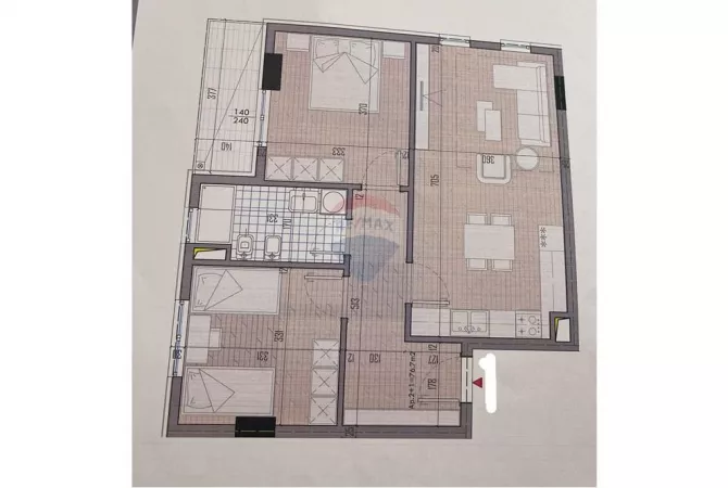 Shtepi ne shitje Apartament ne Tirane, 2+1, Mobilimi Bosh, pa mobiluar, Pagesa 88,000  Euro.