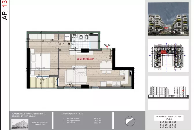 Shtepi ne shitje Apartament ne Tirane, 1+1, Mobilimi Bosh, pa mobiluar, Pagesa 81,000  Euro.