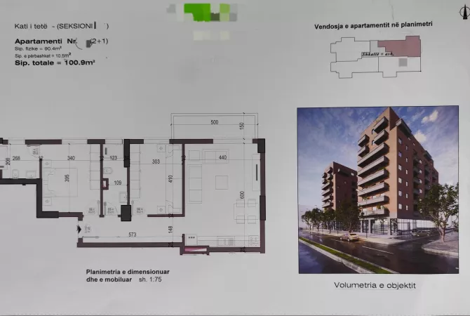 Shtepi ne shitje Apartament ne Tirane, 2+1, Mobilimi Bosh, pa mobiluar, Pagesa 78,700  Euro.