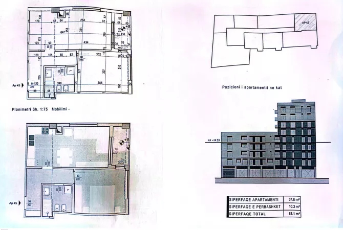 Shitet Apartament 1+1 - Prane Bulevardit te Ri