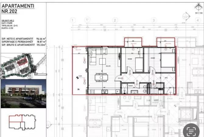 Shtepi ne shitje Apartament ne Tirane, 2+1, Mobilimi Bosh, pa mobiluar, Pagesa 155,700  Euro.