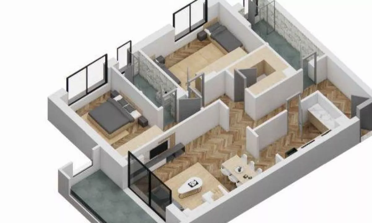 Shtepi ne shitje Apartament ne Tirane, 3+1, Mobilimi Bosh, pa mobiluar, Pagesa 264,000  Euro.