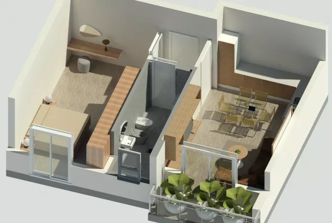 Shtepi ne shitje 1+1 ne Tirane - 68,000 Euro