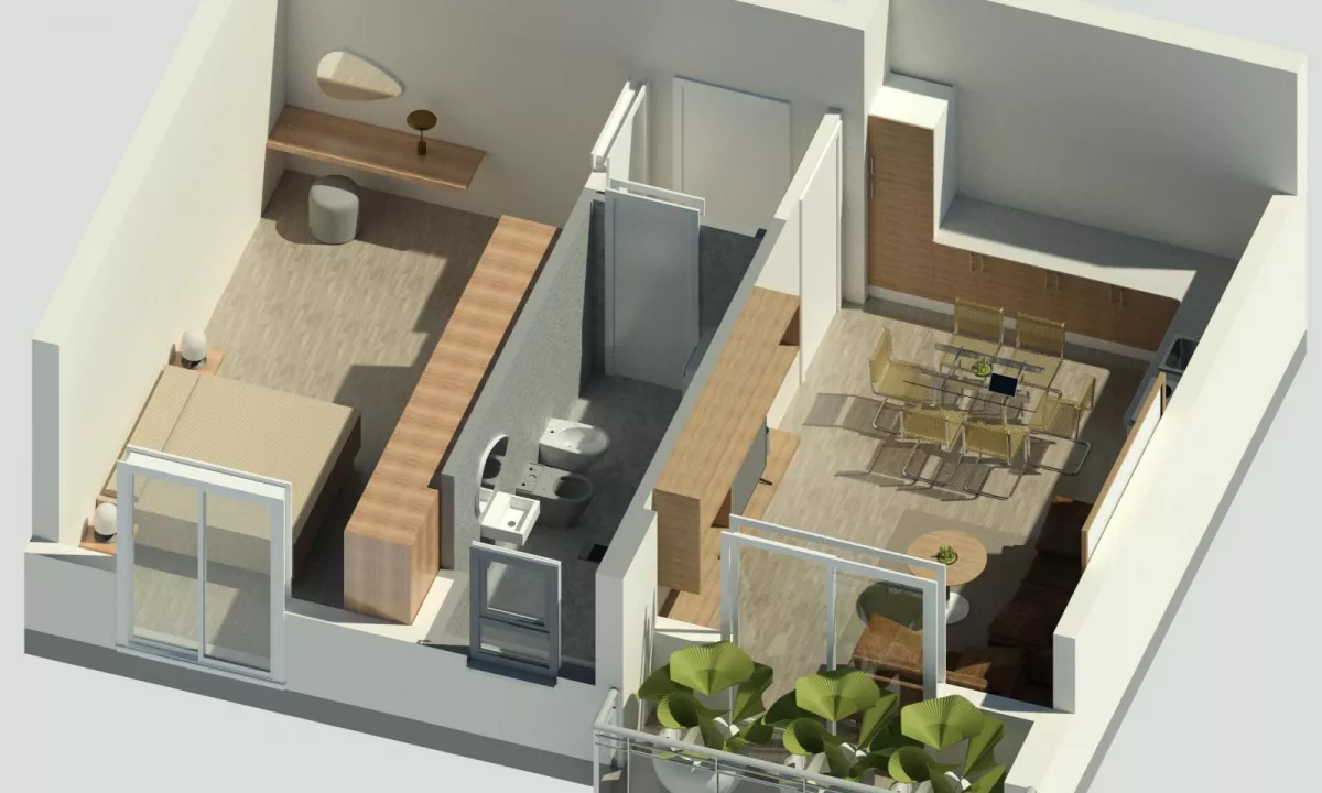 Shtepi ne shitje Apartament ne Tirane, 1+1, Mobilimi Bosh, pa mobiluar, Pagesa 68,000  Euro.