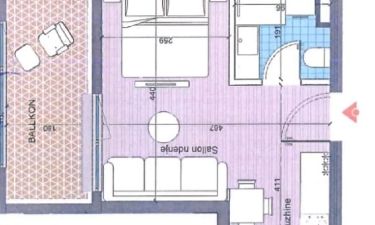 Shtepi ne shitje Apartament ne Tirane, Garsoniere, Mobilimi Bosh, pa mobiluar, Pagesa 82,000  Euro.