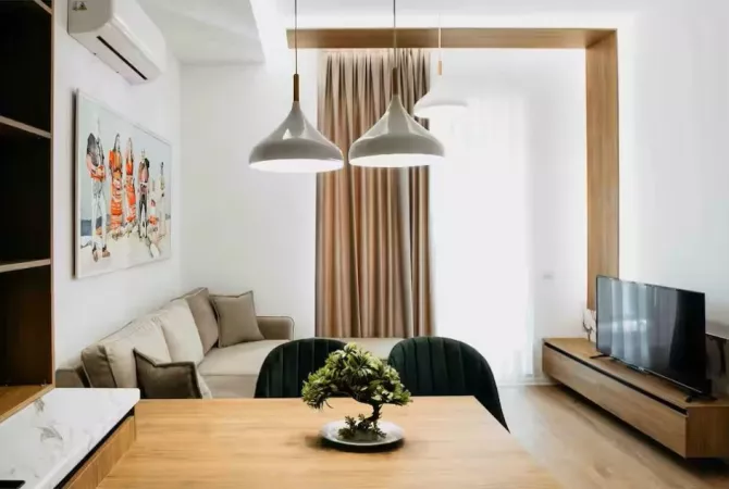 Shtepi me qera Apartament ne Tirane, 1+1, Mobilimi E mobiluar, Pagesa 590  Euro.