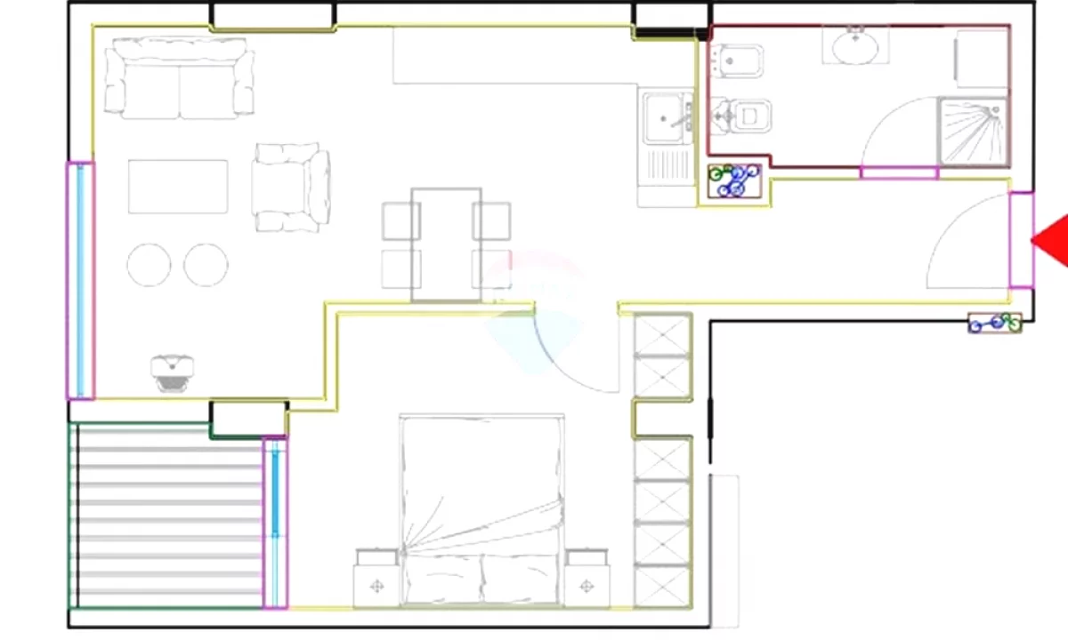 Shtepi ne shitje Apartament ne Tirane, 1+1, Mobilimi Bosh, pa mobiluar, Pagesa 78,900  Euro.