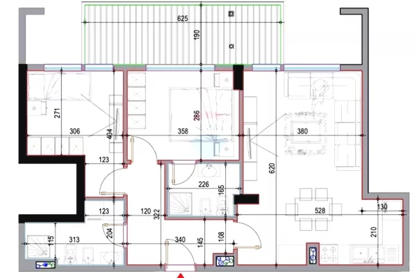 Shitet apartament 2+1+2 prane Casa Italias!