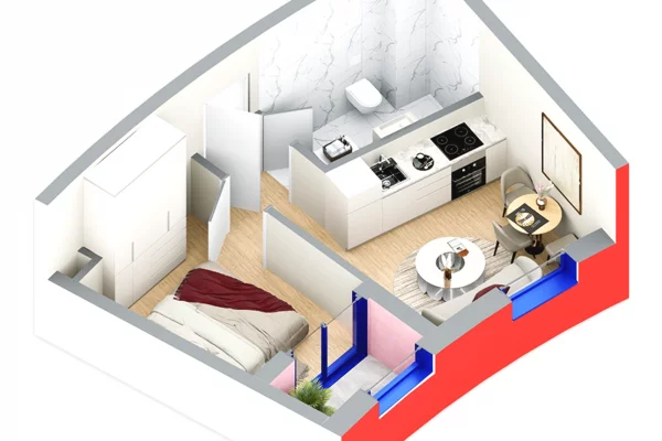 Shitet apartament 1+1 te rezidenca Ballada, Farke!