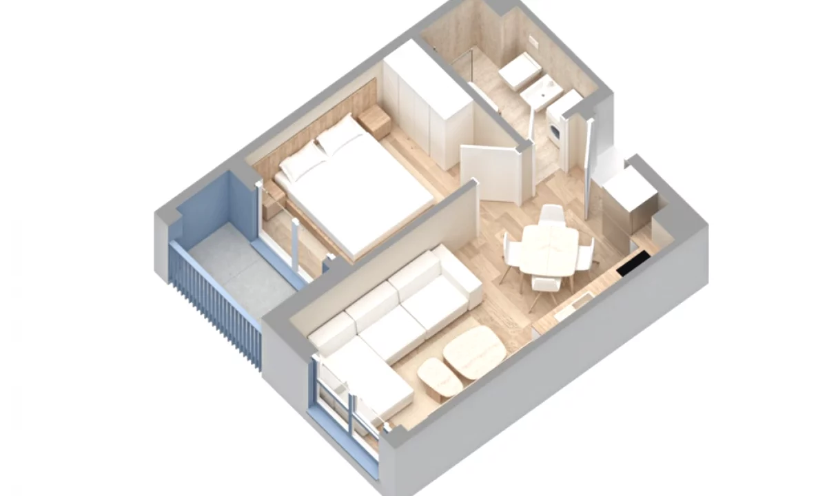 Shtepi ne shitje Apartament ne Tirane, 1+1, Mobilimi Bosh, pa mobiluar, Pagesa 74,000  Euro.