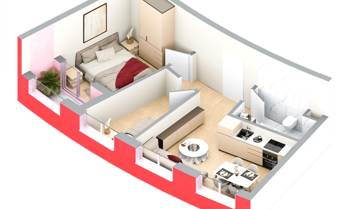 Apartment for sale in Tirana 2+1, Emty