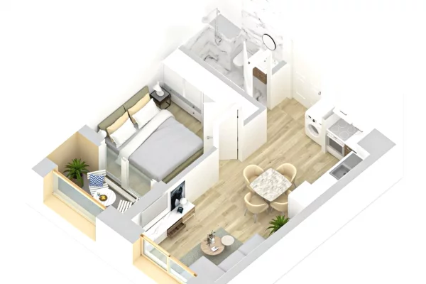 Shtepi ne shitje Apartament ne Tirane, 1+1, Mobilimi Bosh, pa mobiluar, Pagesa 80,000  Euro.