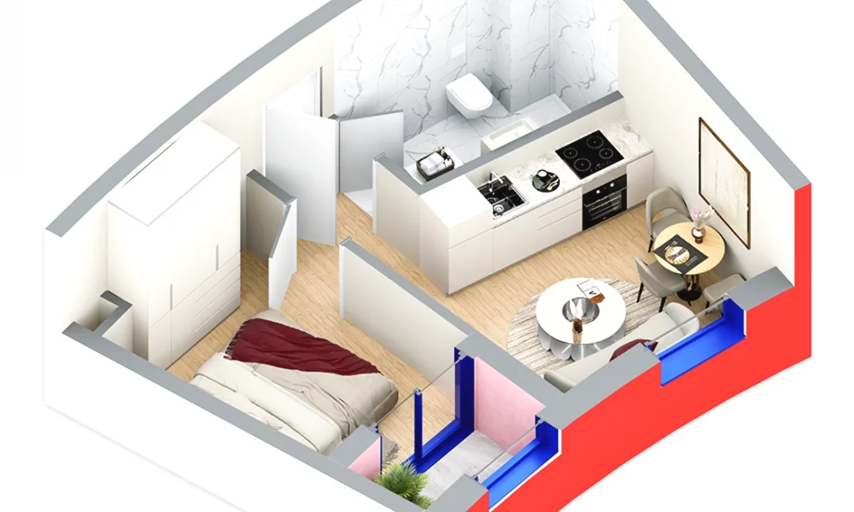 Shtepi ne shitje Apartament ne Tirane, 1+1, Mobilimi Bosh, pa mobiluar, Pagesa 67,000  Euro.