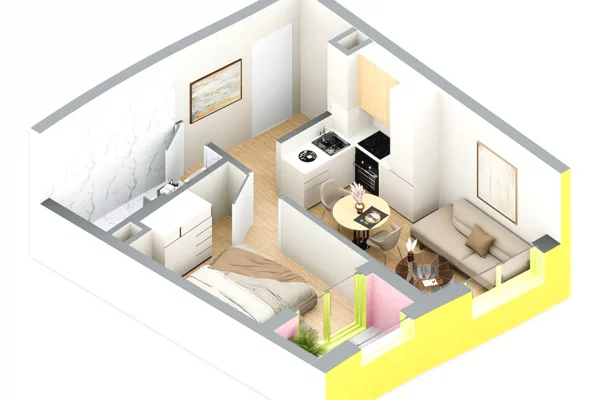 Shtepi ne shitje 1+1 ne Tirane - 76,000 Euro