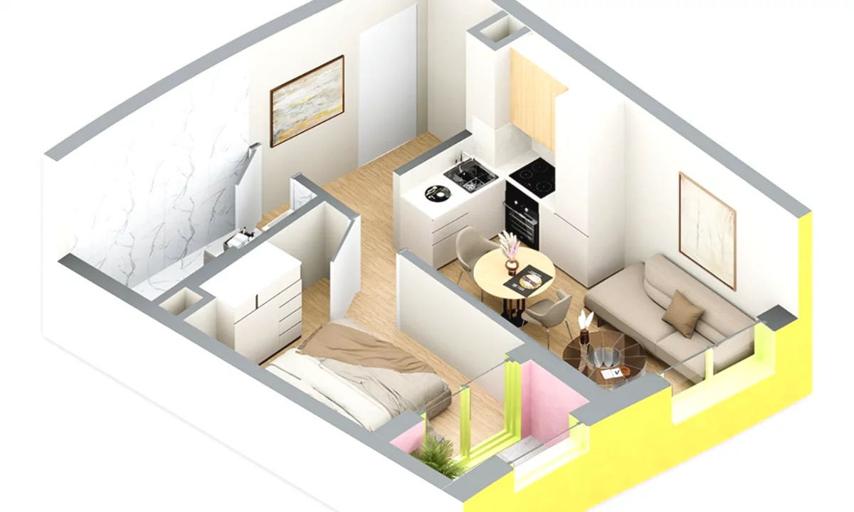 Shtepi ne shitje Apartament ne Tirane, 1+1, Mobilimi Bosh, pa mobiluar, Pagesa 76,000  Euro.