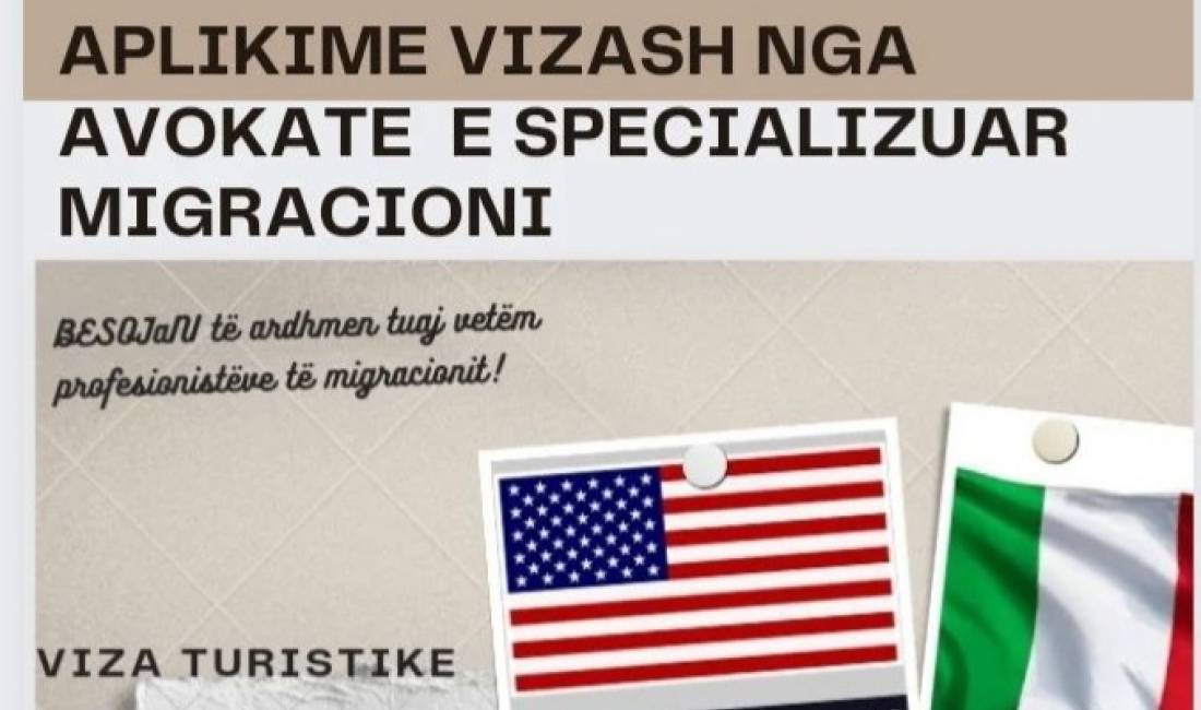 Aplikime Vizash Turistike/Studenti/ Bashkime Familjare Viza Amerikane, Angleze, Kanadeze me Avokate 