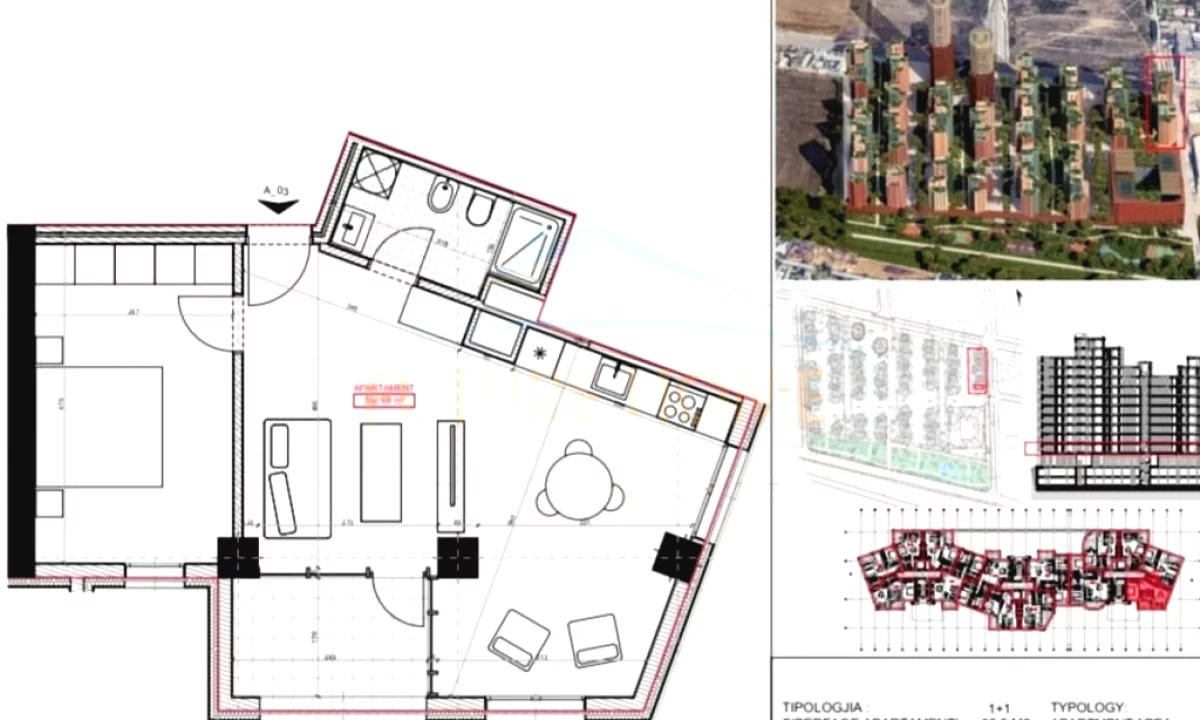 Shtepi ne shitje Apartament ne Tirane, 1+1, Mobilimi Bosh, pa mobiluar, Pagesa 96,005  Euro.