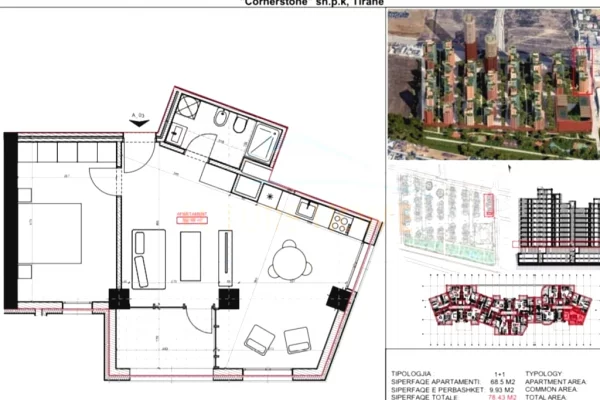 Shitet, Apartament 1+1, Unaza e Re.