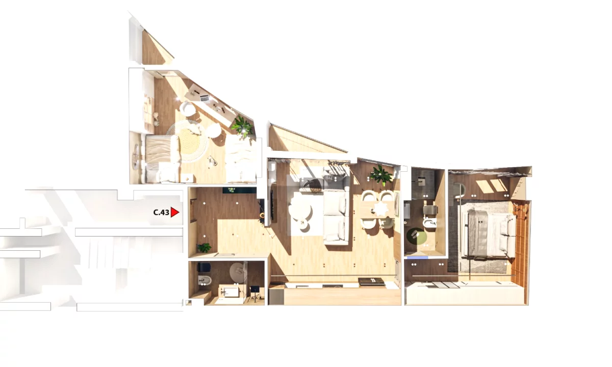 Shtepi ne shitje Apartament ne Tirane, 2+1, Mobilimi Bosh, pa mobiluar, Pagesa 197,000  Euro.