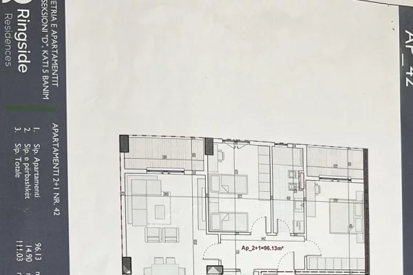 Shtepi ne shitje Apartament ne Tirane, 2+1, Mobilimi Bosh, pa mobiluar, Pagesa 110,900  Euro.