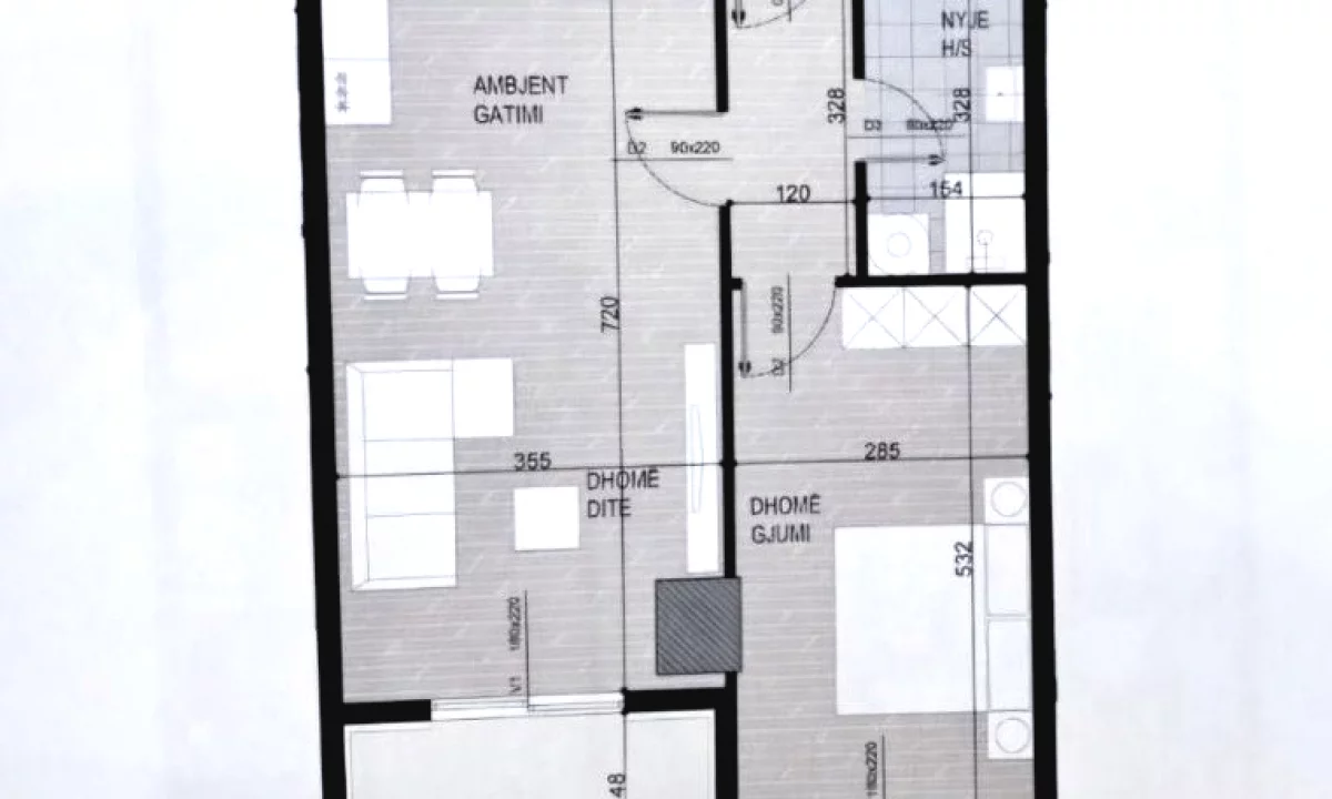 Appartamento in vendita a Tirana 1+1, Vuoto