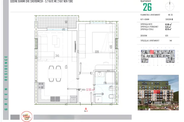 Appartamento in vendita a Tirana 1+1, Vuoto