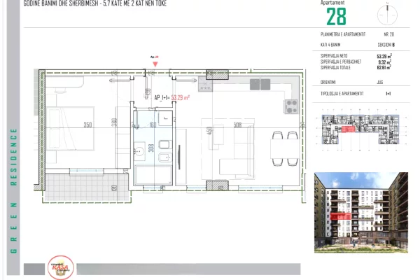 Appartamento in vendita a Tirana 1+1, Vuoto