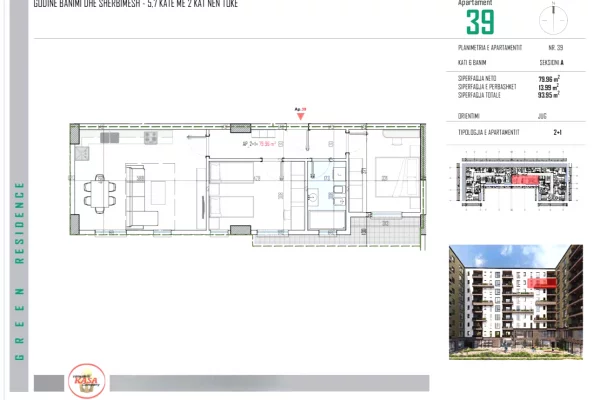 Appartamento in vendita a Tirana 2+1, Vuoto