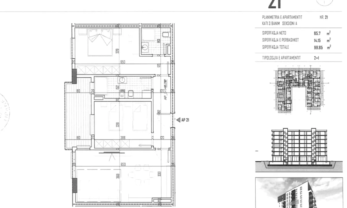 Appartamento in vendita a Tirana 2+1, Vuoto