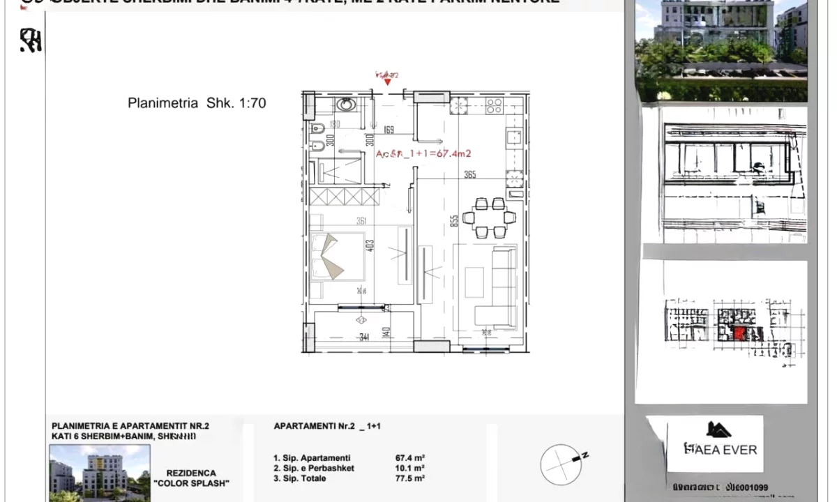 Appartamento in vendita a Tirana 1+1, Vuoto